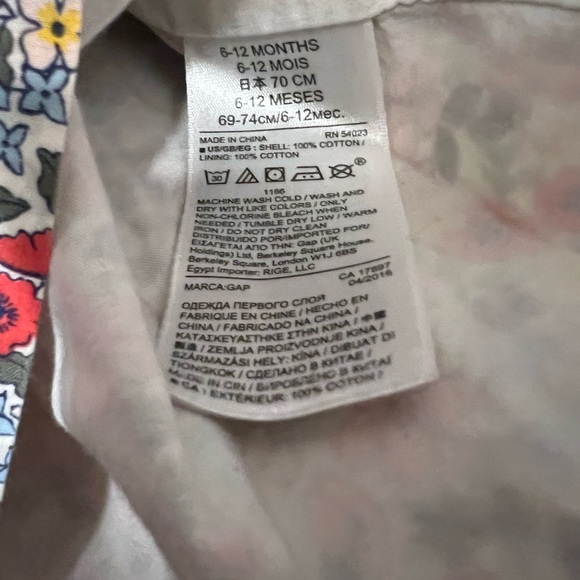 Baby GAP Floral Long Sleeve Dress - 6-12 Months - Picture 5 of 5